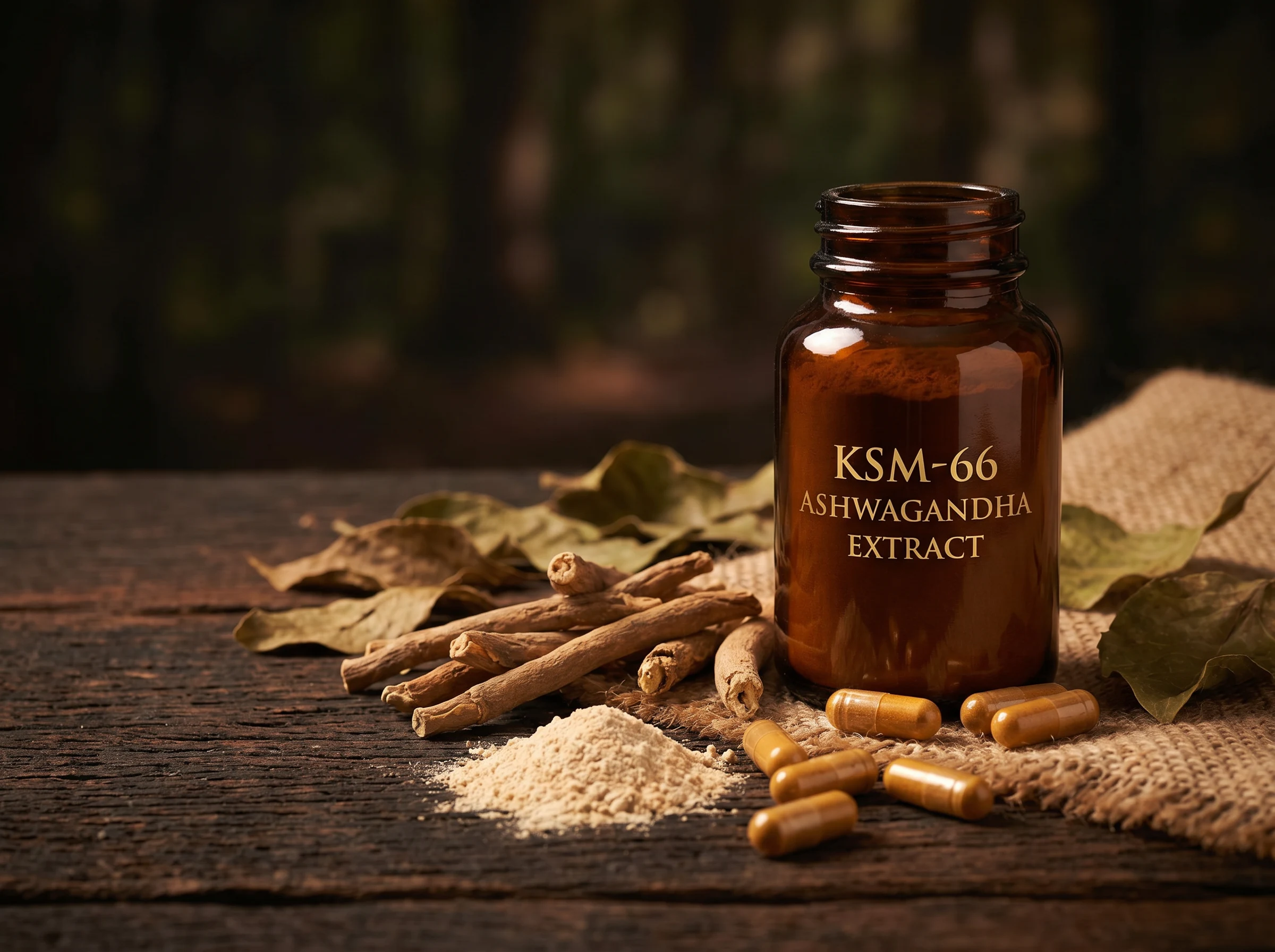 Ashwagandha KSM-66 root and capsules